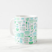 Antike Küche Mint und Türkis Kaffeetasse (Vorderseite Links)