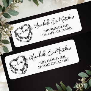 Antike Kuchenhandschrift Hochzeitsrücksendeadresse