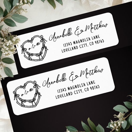Antike Kuchenhandschrift Hochzeitsrücksendeadresse