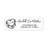 Antike Kuchenhandschrift Hochzeitsrücksendeadresse (Vorne)
