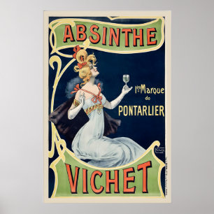 Antike Küchenkunst für Getränke Wein Champagner Es Poster
