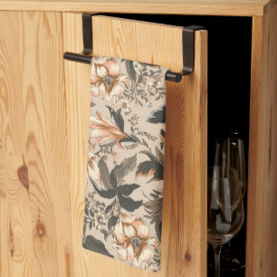 Antike Küchentücher mit Blumenmuster