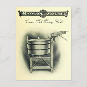 Antike Kugellager-Waschmaschine Postkarte