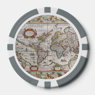 Antike kundenspezifische Pokerchips der Weltkarte