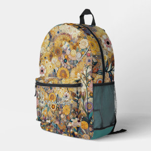 Antike Kunst im Jugendstil - feine Blumenmalerei Bedruckter Rucksack