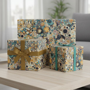 Antike Kunst im Jugendstil - feine Blumenmalerei Geschenkpapier