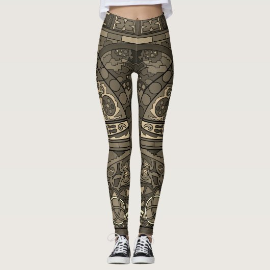 Antike Kunst Inspiriert 011 Sepia Leggings (Vorderseite)