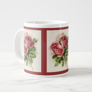 Antike Kunst Rosen im Vintage-Stil Jumbo-Tasse