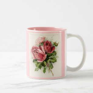 Antike Kunst Rosen im Vintage-Stil Zweifarbige Tasse