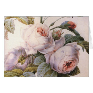 Antike Kunst-Rosen-Nelken-Blumen-Grußkarte