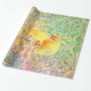 Antike Kunst - Ziermuster + Lächelnder Gecko Geschenkpapier