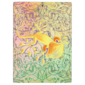 Antike Kunst - Ziermuster + Lächelnder Gecko Klemmbrett (Rückseite)