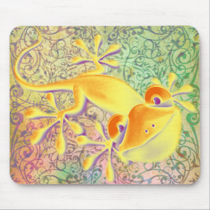 Antike Kunst - Ziermuster + Lächelnder Gecko Mousepad
