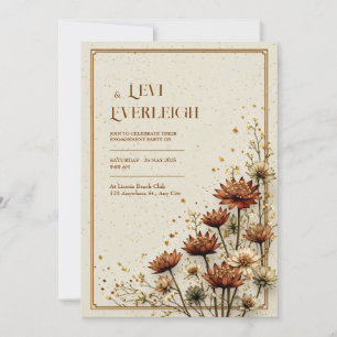 Antike Kupfer Astrantia Creme Herbsthochzeit Einladung