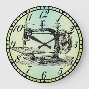 Antike Kurbel-Maschinen-nähender Raum-Uhr v1 Große Wanduhr