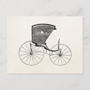 Antike Kutsche Buggy Wagen Coach aus dem 19. Jahrh Postkarte