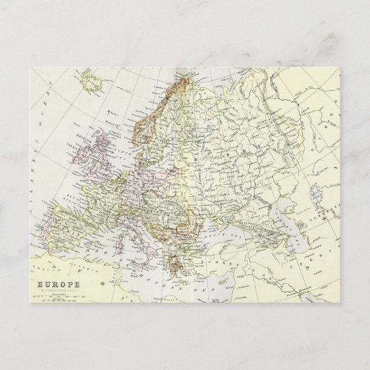 Antike Landkarte Europas Postkarte (Vorderseite)