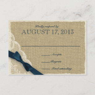 Antike Landkarte für Spitzen und Marine RSVP Karte