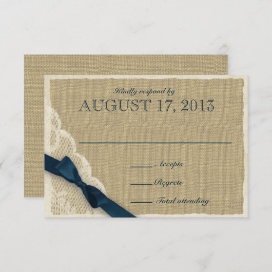 Antike Landkarte für Spitzen und Marine RSVP Karte (Vorne/Hinten)