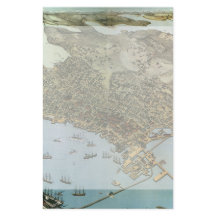 Antike Landkarte Stadt Seattle Washington