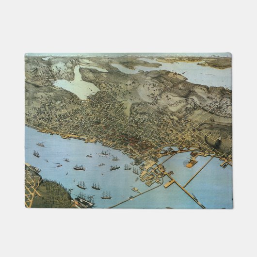 Antike Landkarte Stadt Seattle Washington Fußmatte (Vorderseite)