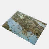 Antike Landkarte Stadt Seattle Washington Fußmatte (Schrägansicht)