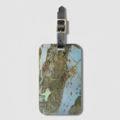 Antike Landkarte Stadt Seattle Washington Gepäckanhänger (Vorderseite Vertikal)