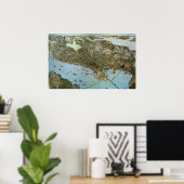 Antike Landkarte Stadt Seattle Washington Poster (Heimbüro)