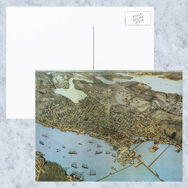 Antike Landkarte Stadt Seattle Washington Postkarte