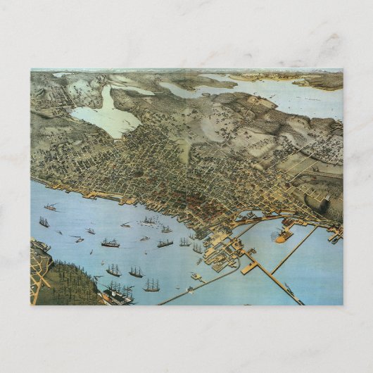 Antike Landkarte Stadt Seattle Washington Postkarte (Vorderseite)