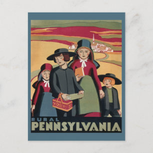 Antike ländliche Pennsylvania Dutch Amish Reise Postkarte
