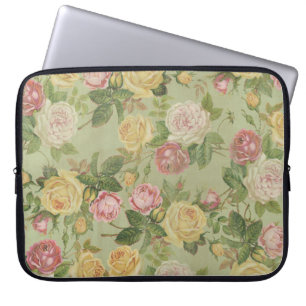 Antike ländliche verwitterte Blumen Laptopschutzhülle