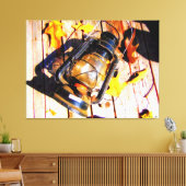 Antike Laterne mit Herbstlaub Leinwanddruck (Insitu (Wohnzimmer))