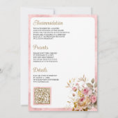 Antike Laternenrosa Vintage muslimische Hochzeit Einladung (Rückseite)