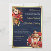 Antike Laternenroter Hochzeit der muslimischen Mar Einladung (Vorderseite)