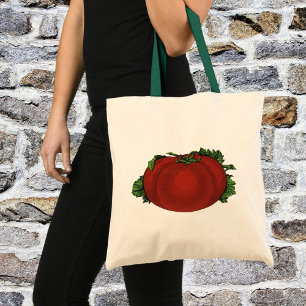 Antike Lebensmittel, reife Tomate, Gemüse und Obst Tragetasche