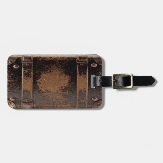 Antike Ledertasche Gepäckanhänger (Vorderseite horizontal)