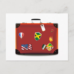 Antike Ledertasche Postkarte