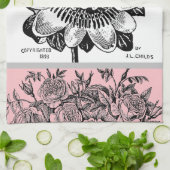 Antike Leidenschaft Blume - Ihre Textauswahl Rosa Geschirrtuch (Gefaltet)