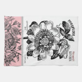 Antike Leidenschaft Blume - Ihre Textauswahl Rosa Geschirrtuch (Horizontal)