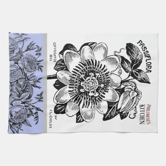 Antike Leidenschaft Blume - Textzeitschrift Geschirrtuch (Horizontal)