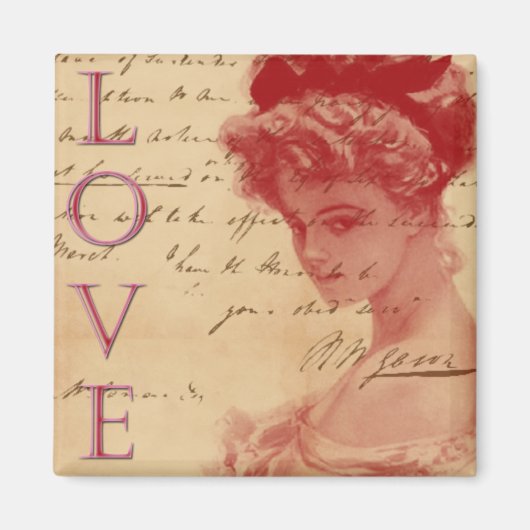 Antike Liebe Letter Magnet (Vorne)