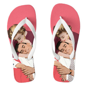 Antike Liebe und Romantik, Frischvermählte in Rosa Badesandalen