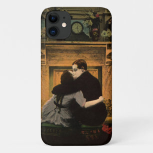 Antike Liebe und Romantik, Romantischer Kamin Kuss Case-Mate iPhone Hülle