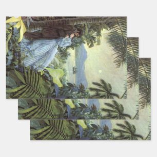 Antike Liebe und Romantik, Romantischer tropischer Geschenkpapier Set