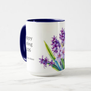 Antike lila Hyazinthen Blumen-Frühlings-Kunst Tasse
