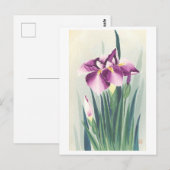 Antike lila Iris aus Japan Postkarte (Vorne/Hinten)