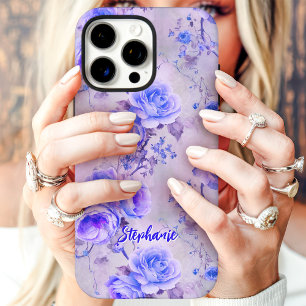 Antike lila Rosen Romantische Blumen mit individue iPhone 16 Pro Max Hülle