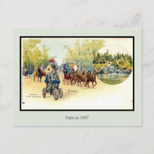 Antike Litho Paris 1897 3 von 6 Postkarte
