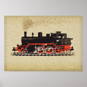 Antike Lokomotive Poster